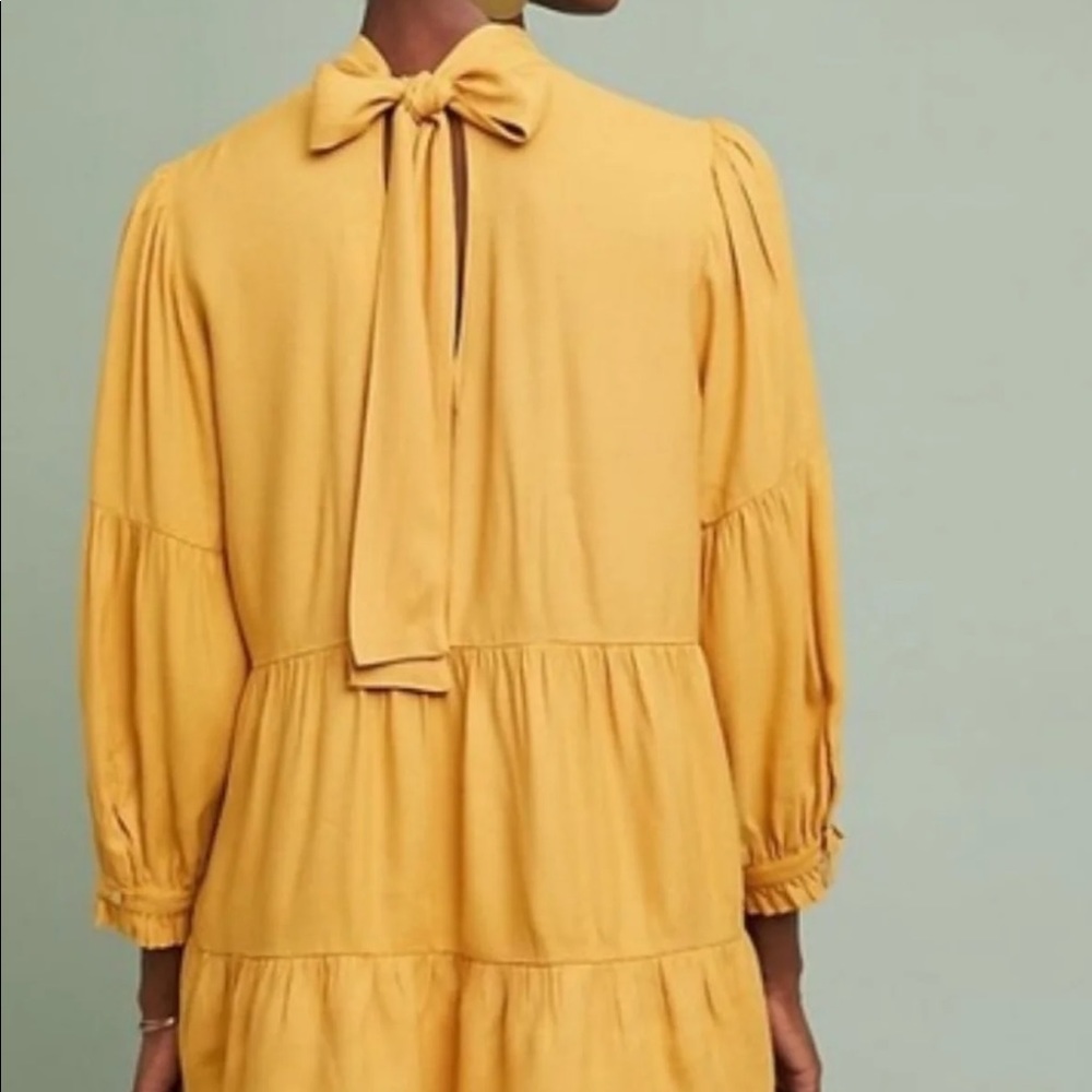 Anthropologie mustard tiered tunic. Med.